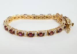 Garnet Oval Tennis Bracelet, Beautiful 925 Sterling Silver ...