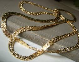 Trifari Thick Flat Textured Chain Necklace, Vintage 1980's ...