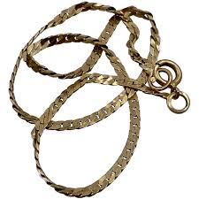 14K Herringbone Chain Bracelet 1.7mm 8". For Sale at Ruby Lane