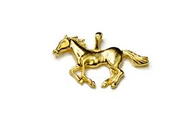 1 Horse Gold Tone Pendant GC4042 - Etsy