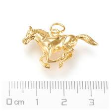 Jewellery pendant, galloping horse, durable gold-plated