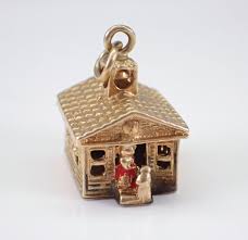 Vintage 14K Yellow Gold Wedding Chapel Charm, Church ...