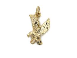 Eagle Landing Pendant Charm 14k Yellow Gold!! | eBay