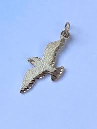 Dove Gold Pendant, 10K Solid Gold Bird Necklace, Birthday ...