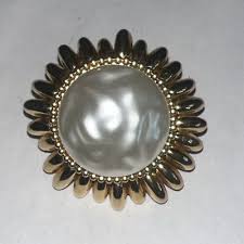 Vintage Signed Vendome Pendant PAT 2809501 Gold Tone Faux ...