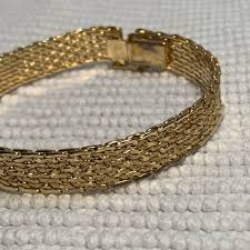 Monet | Jewelry | Vtg Signed Monet Gold 2 Inch Wide Bracelet 65 | Poshmark