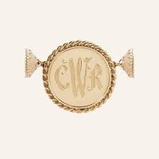 Signature Monogram Centerpiece in 14K Gold or Sterling ...