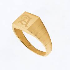 Square Signet Ring, Initial Signet Ring, Square Signet Ring ...