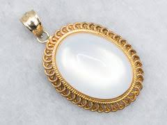 Mother of Pearl Pendant in Looping Gold Frame
