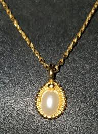 Faux Pearl Necklace Gold tone 18 1/2" Chain | eBay