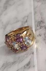 Vintage ring made in Italy Hallmark 950 / 925 diamond ...