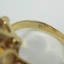 LADIES 18K YELLOW GOLD EMERALD CUT SOLITAIRE CITRINE RING ...