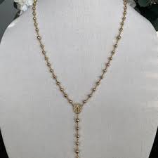 18k Solid Gold Rosary Necklace 24 Inches , 15.5 Grams Weight - Etsy