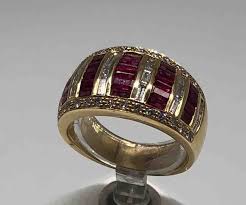 Dome Style Ruby Baguettes Band - Style Aruba Your Favorite Souvenir/Aruba Clothing Store In Aruba