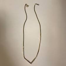 Avon V necklace Gold Tone Crystal Pave and Cubic Zirconia ...