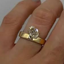 Yellow Gold Ring Engagement Diamond 14K IGI Lab Grown Oval ...