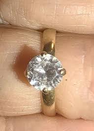 14K Yellow Solid Gold With CZ stone Engagement Ring Size 5 ...