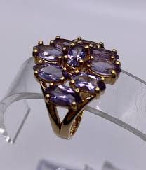925 Sterling Silver Gold Tone W/ Amethyst Lavender Multi ...