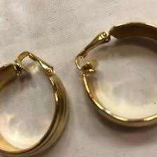 Gold Tone Circular Clip On Earrings | eBay