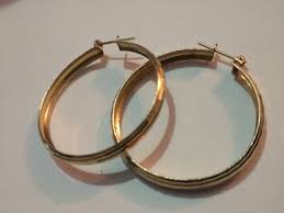 Large 14K Gold Hoop Earrings | eBay