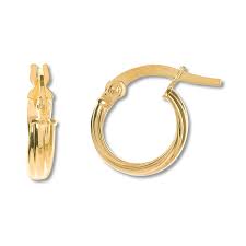 Ridged Hoop Earrings 14K Yellow Gold | Kay