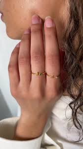 Initial Birthstone Ring • Letter Ring by Caitlyn Minimalist ...