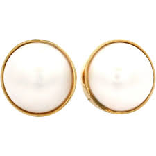 Similar Items to Solid Yellow Gold 14.7mm Mabe Pearl Button ...