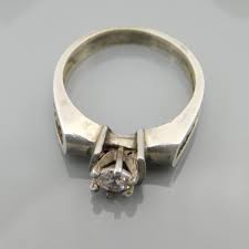 Vintage CZ Sterling Silver Ring - Size 8 - Etsy