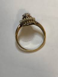 Diamond Engagement Ring 10K yellowGold & Diamonds Pearl ...