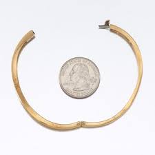 14 Karat Yellow Gold Ruby and Diamond Curved Hinged Bangle Bracelet — DeWitt's Diamond & Gold Exchange