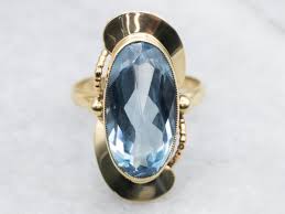 Blue Flash Synthetic Spinel Statement Ring, Blue Spinel Ring ...