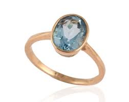 Blue Topaz Ring- Solid 14K Gold Ring- Natural Blue Topaz ...