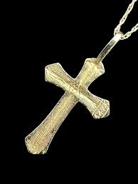Sold at Auction: Ladies 14kt Gold Cross Pendant with Necklace
