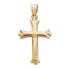 Reversible Cross Charm 14K Two-Tone Gold | Kay