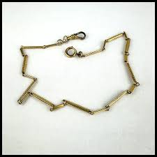 Vintage Swank Gold Filled Ornate Watch Chain. For Sale at ...