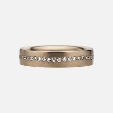 Half Moon "Meridian" Diamond Band in 18K Alpine Gold- 4mm ...