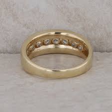 14k Yellow Gold 8 Diamond Channel Set Band – Viola's Jewelry