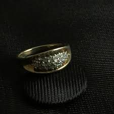Antique 10K Yellow Solid Gold Ring Genuine Diamond in the ...