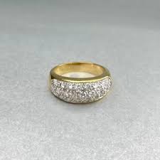 Vintage Clear Crystal Band Ring, Gold Tone Clear Mini ...