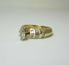 BEAUTIFUL LADIES 14K YELLOW GOLD DIAMOND ENGAGEMENT RING (SZ ...