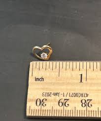 14k gold Heart Shaped Stud earrings From Mervyn's Department Store NIB | eBay