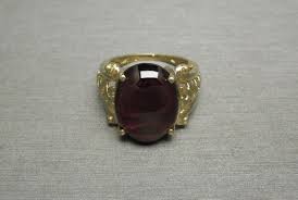 Vintage Estate 14K Gold 13.51 Carat Oval Cabochon Garnet ...