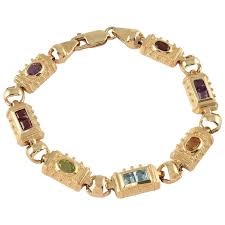 Similar Items to Multi Gemstone Gold Bracelet