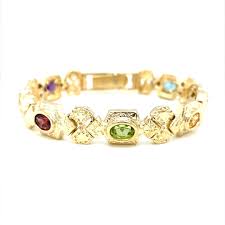 14K Yellow Gold Multi-Gemstone Bracelet