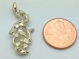 14k Yellow Gold Free Form Nugget Charm Pendant 3.3 grams | eBay