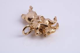 Jockey on Horse Charm, Made From Solid 9ct Yellow Gold ...