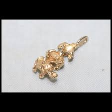 Vintage 14K Yellow Gold Poodle Dog Charm. For Sale at Ruby Lane