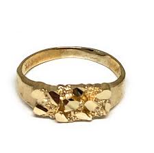 10k Solid Gold Yellow Classic Nugget Ring – Fran & Co ...