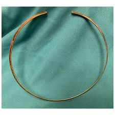 Vintage Sterling Silver Gilt Modernist Collar Neck Ring Necklace. For Sale at Ruby Lane