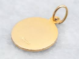 Yellow Gold Religious Medal Charm